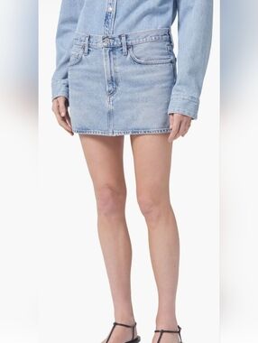 Agolde HOT ITEM! The Alek Denim Jean Skirt in Force. Sz 26. R2S!!